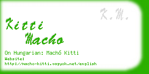 kitti macho business card