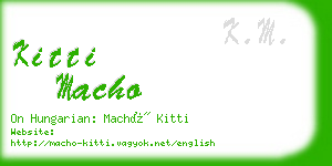 kitti macho business card